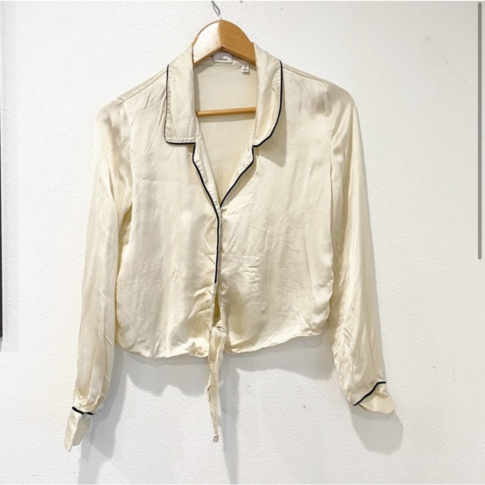 Aritzia Wilfred Peaufiner Blouse in Ivory Cream sz XS